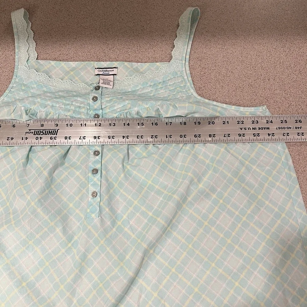 Croft Barrow Cottage Cotton Chemise Nightgown 1X Lace Ruffles Victorian Nursing